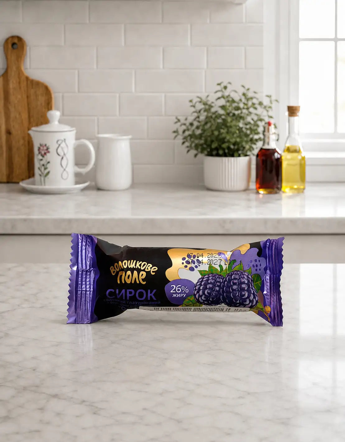 Glazed Curd Snack Blackberry Voloshkove Pole 36g